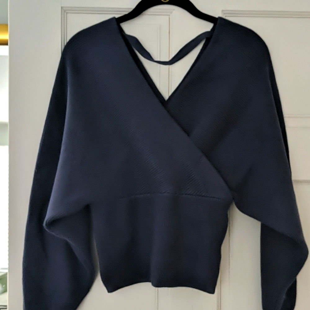 Blue batwing sweater v neck BRAND NEW